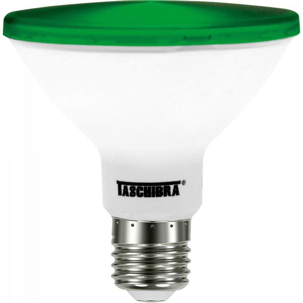 Lâmpada LED Par 38 15W Taschibra IP 65 Luz Verde - caixa com 4 Unidade - Amadeirado/Verde