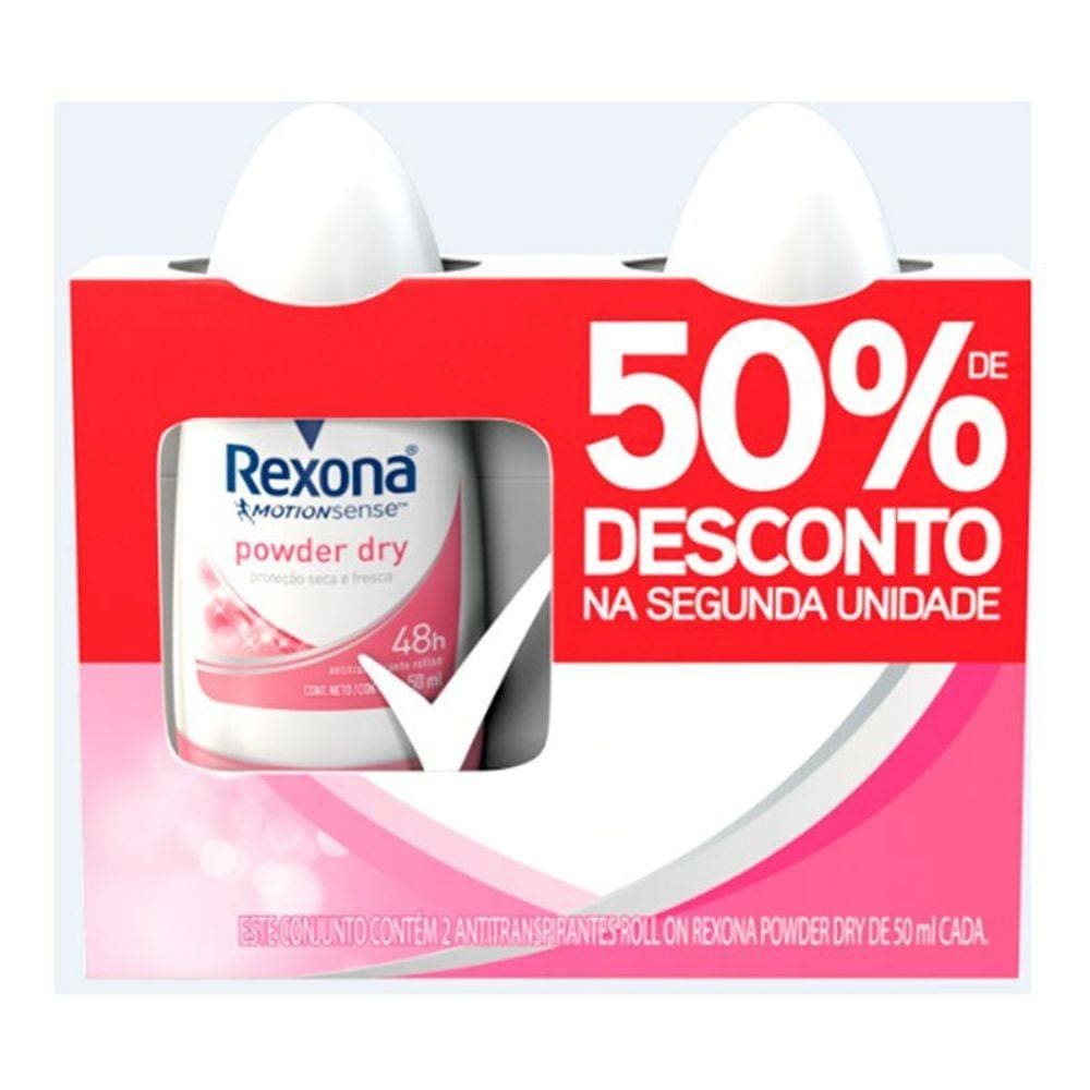 Kit Desodorante Roll On Rexona Power 50ml 2 Unidades