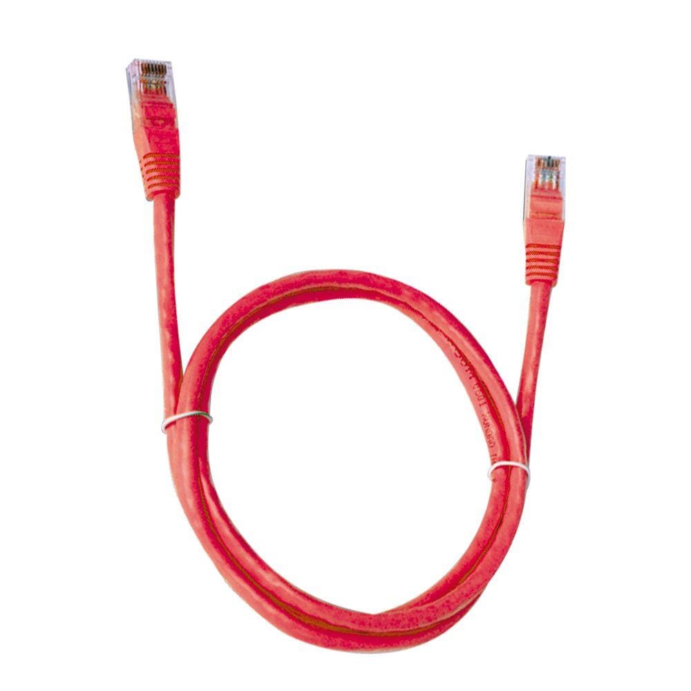 Cabo de rede CAT.5E 5 metros PC-ETHU50RD vermelho patch cord - Plus Cable