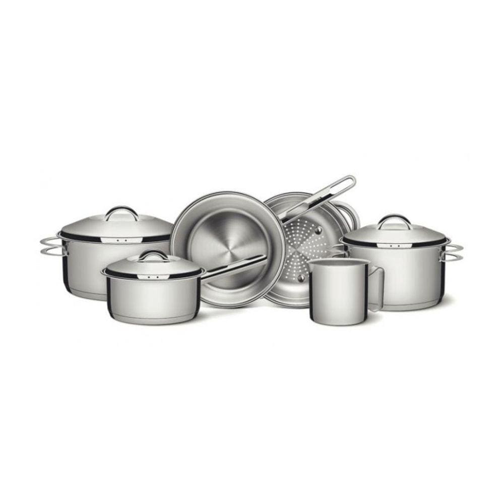 Jogo de Panelas Aço Inox Solar 6 Peças Fundo Triplo Tramontina