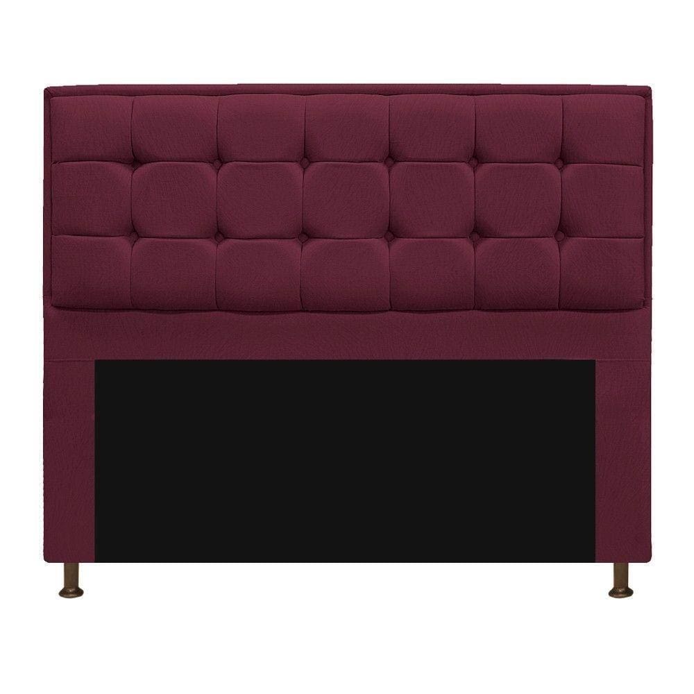 Cabeceira Copenhague 195cm King Size Suede Bordô
