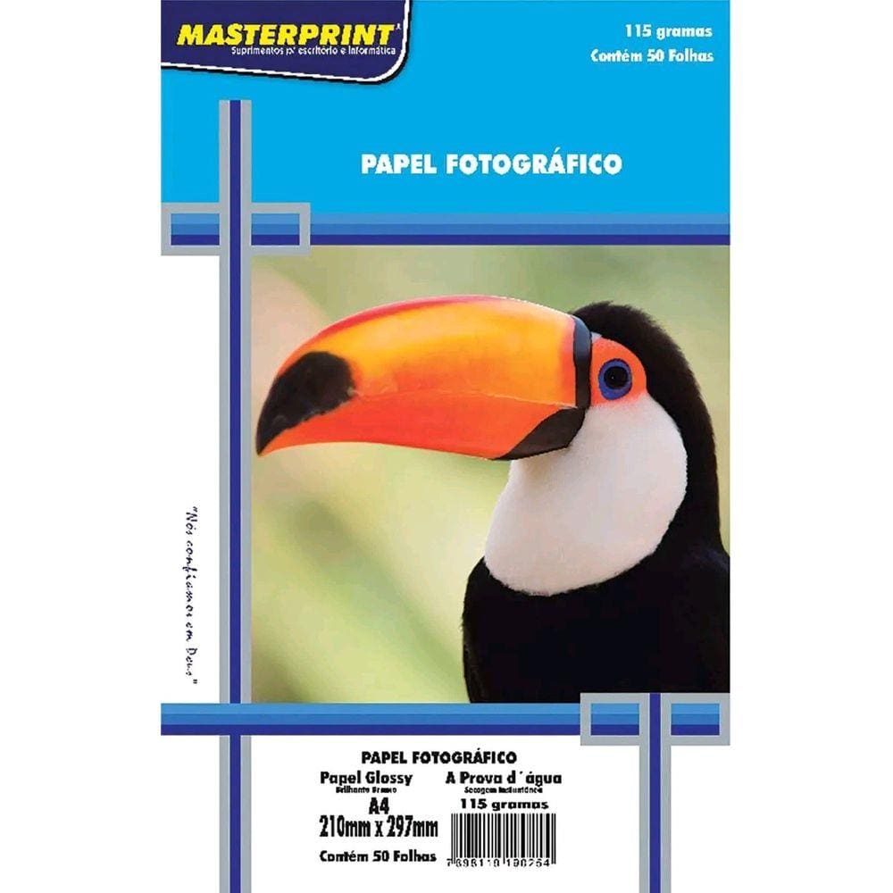 Papel Fotográfico Brilhante A4 - 115gr - 50 Folhas