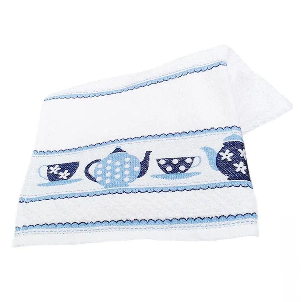 Pano De Copa Branco Bordar Jacquard Dohlervigo 45X70 Xícaras