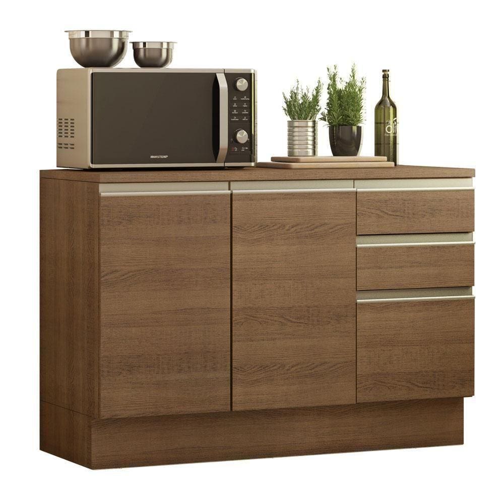 Balcão de Pia Glamy 2 Portas 3 Gavetas Rustic Madesa