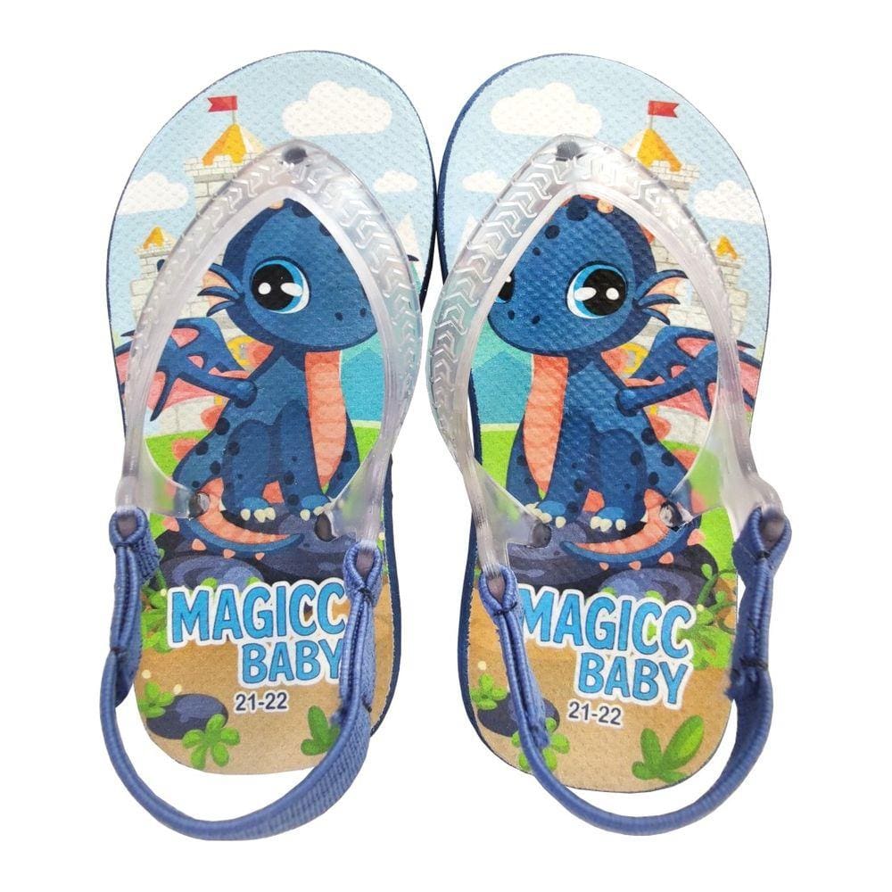 Chinelo Menino Bebê Sandália Dragão Azul Magicc Baby