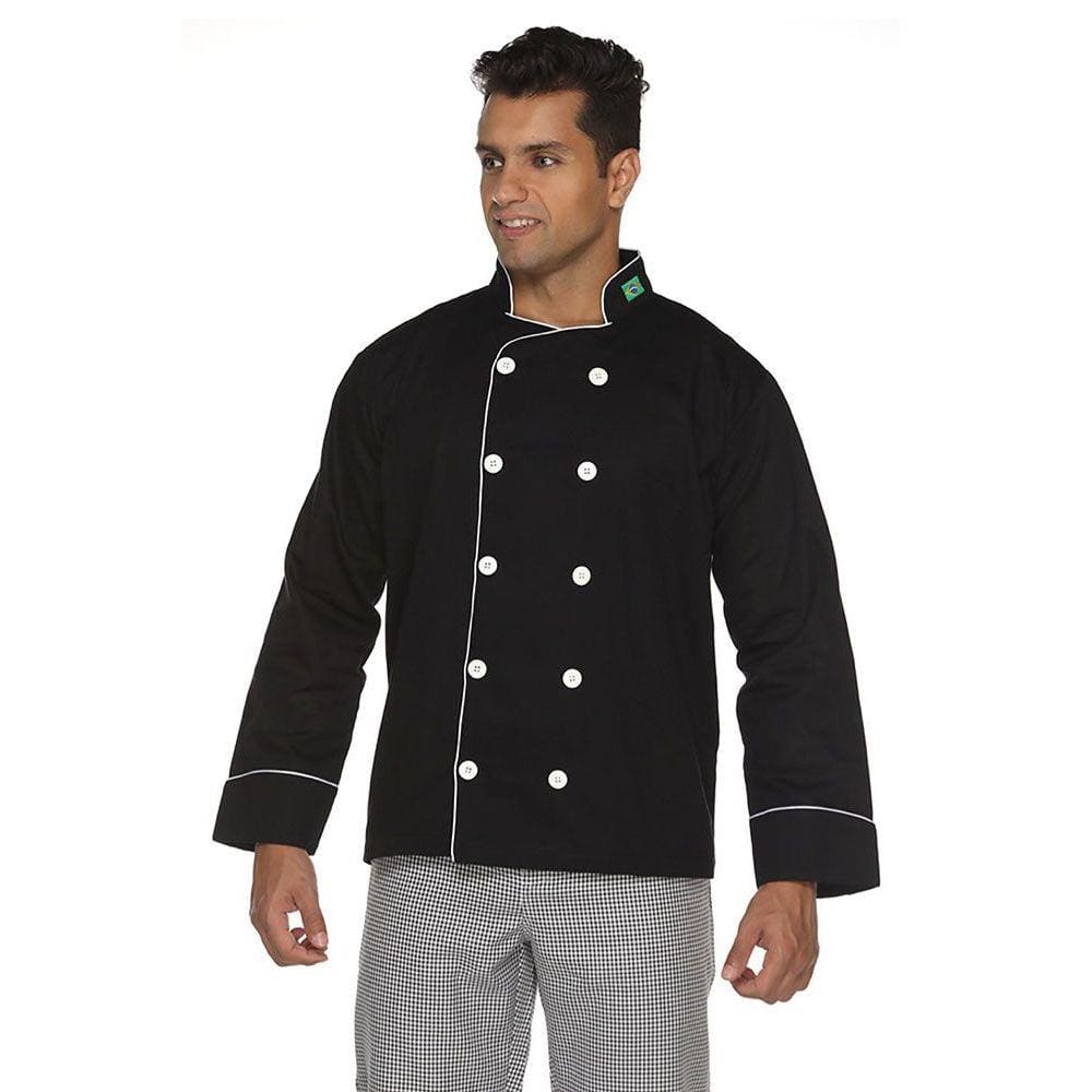 Dolmã Chef Cozinha Masculino Algodão Bandeira