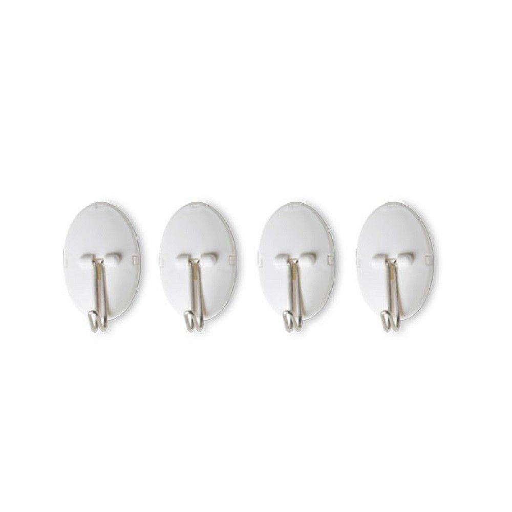 Gancho Adesivo Plastico Branco Pequeno C/04UN Secalux 231100