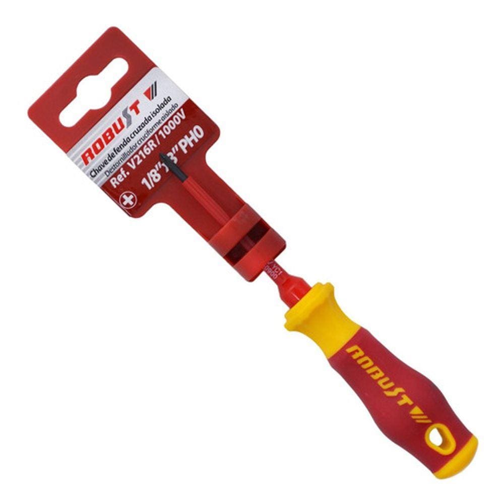 CHAVE DE FENDA CRUZADA ISOLADA 1/8X3" V216R ROBUST