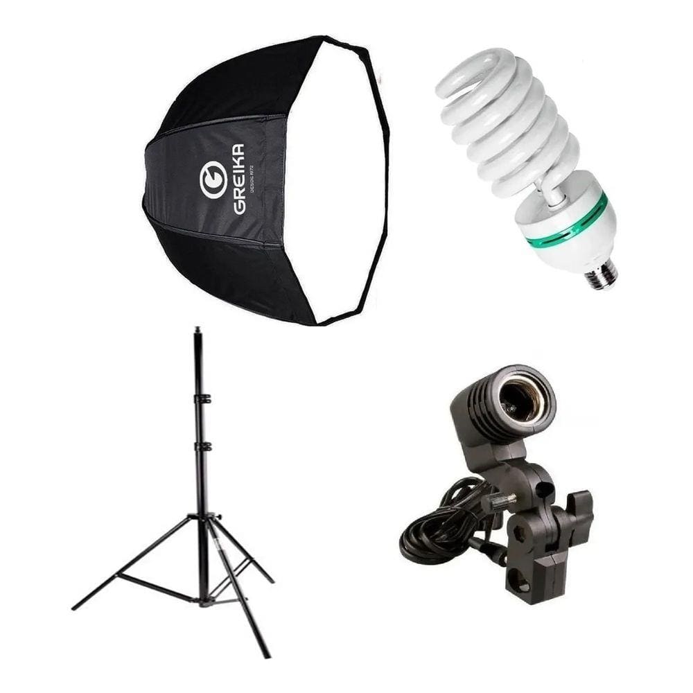 Octabox Greika 120cm + Lâmpada 150w + Soquete + Tripé