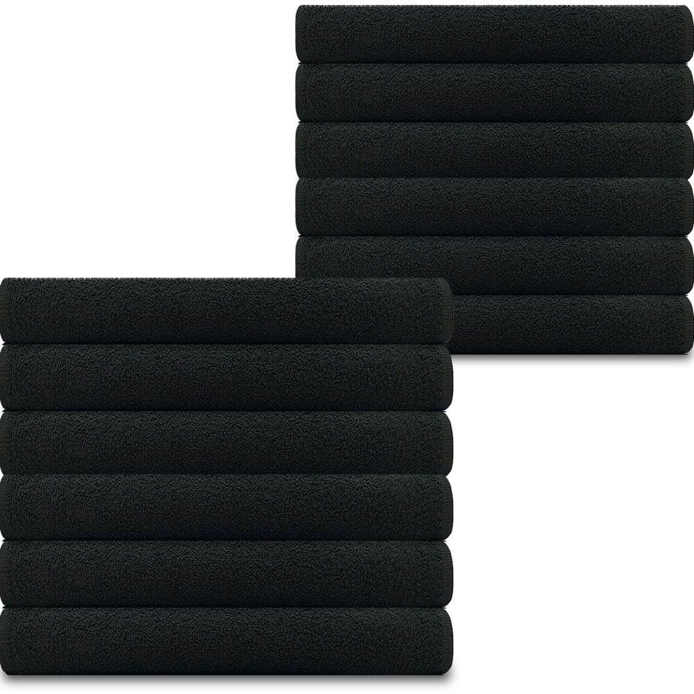 Kit 12 Toalhas Linha Profissional 100% Algodão Salão Manicure Academia SPA 44x70cm Marcotex Preto - Emcompre