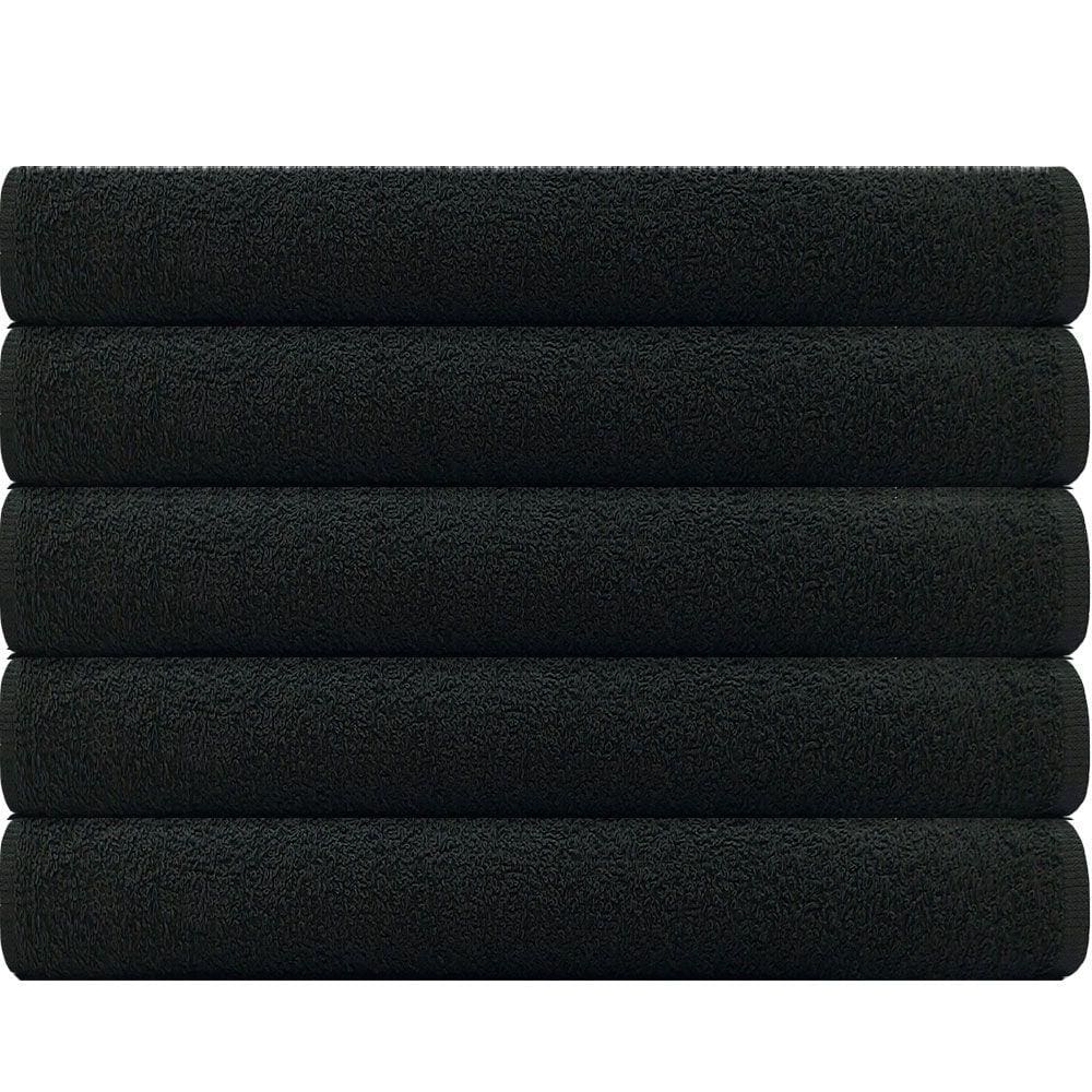Kit 5 Toalhas Linha Profissional 100% Algodão Salão Manicure Academia SPA 44x70cm Marcotex Preto - Emcompre