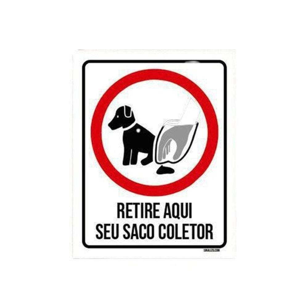 Placa Cachorro Retire Aqui Seu Saco Coletor 27X35