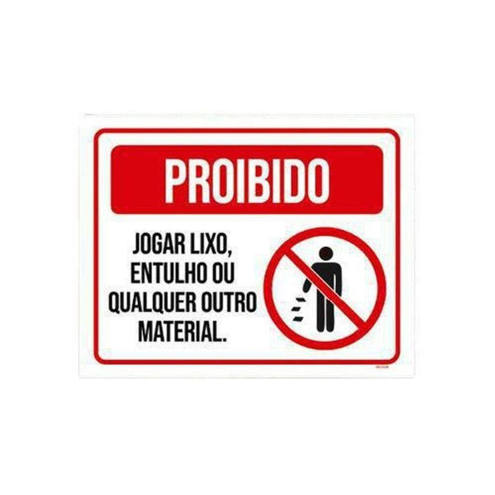 Placa Sinalizacao Proibido Lixo Extra