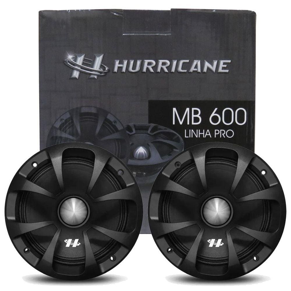 Par Alto Falante Midbass Hurricane Pro MB600 6&quot; Polegadas 500W RMS Bobina Simples