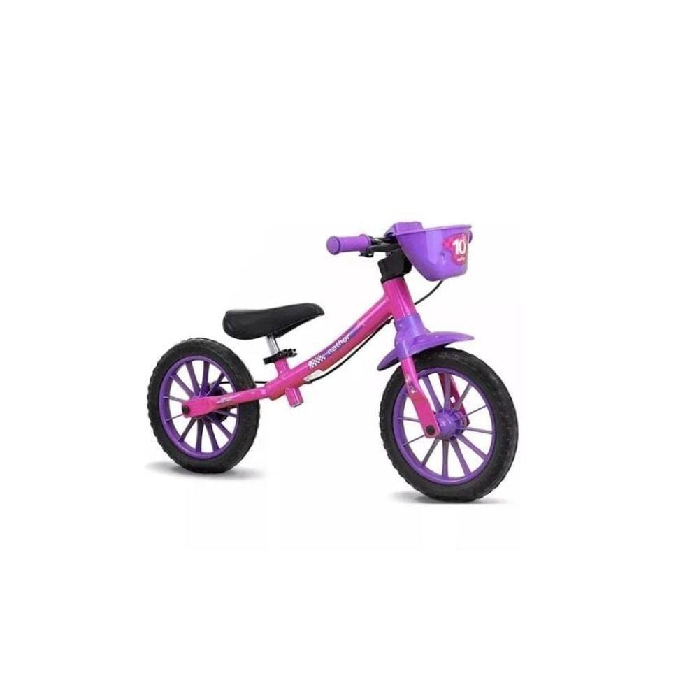 Bicicleta Infantil Nathor Equilíbrio - Balance Bike Rosa - Selim PU