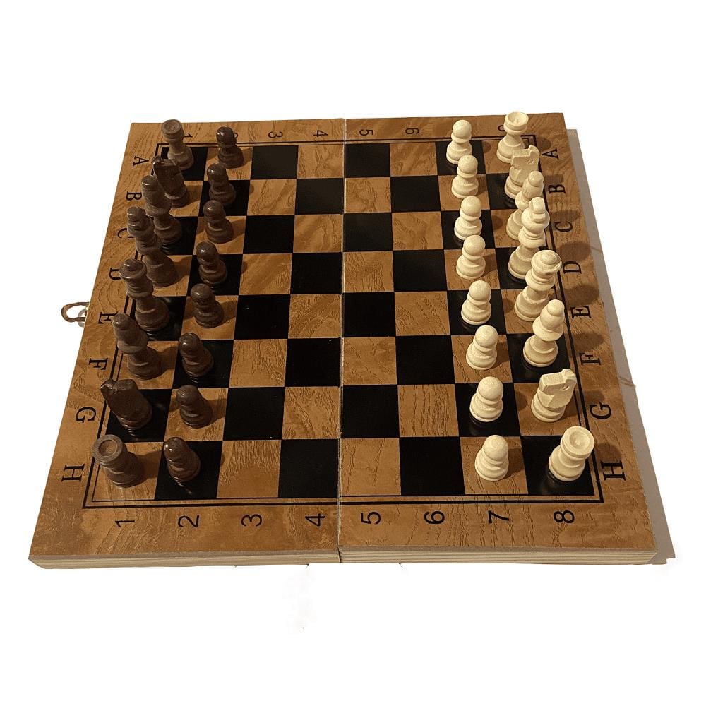 Jogo Xadrez Tabuleiro Madeira Luxo Dobrável Chess 24x24