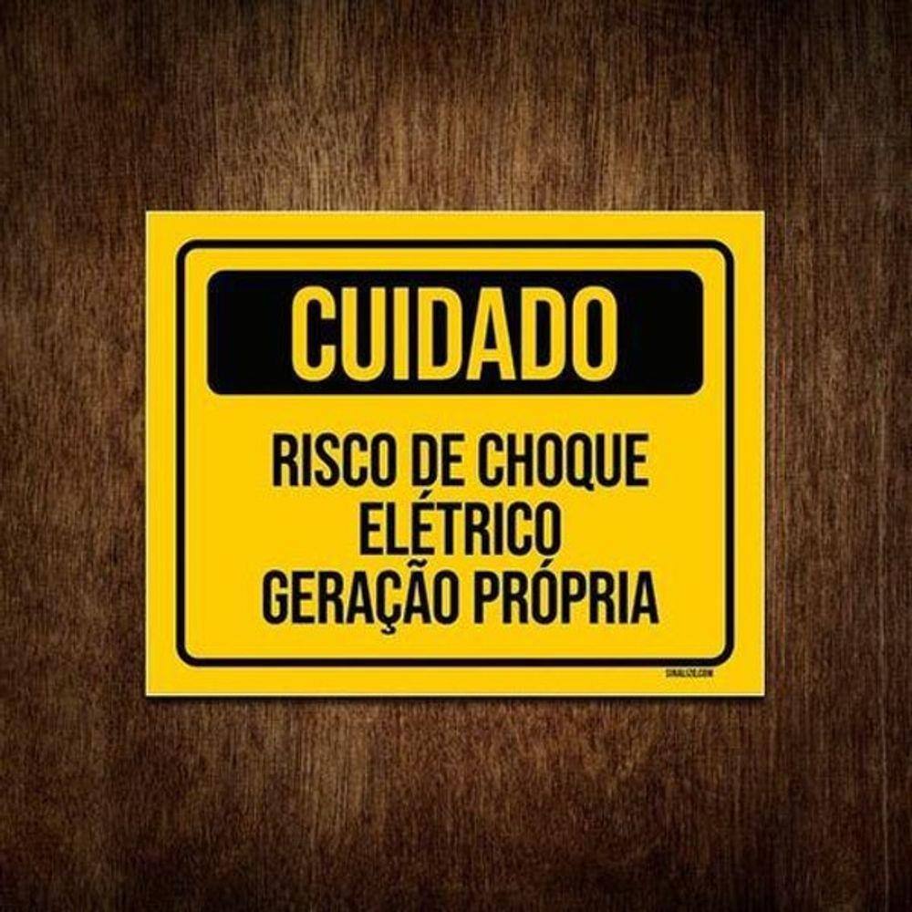 Placa Cuidado Risco Choque Eletrico Geracao Propria | Extra