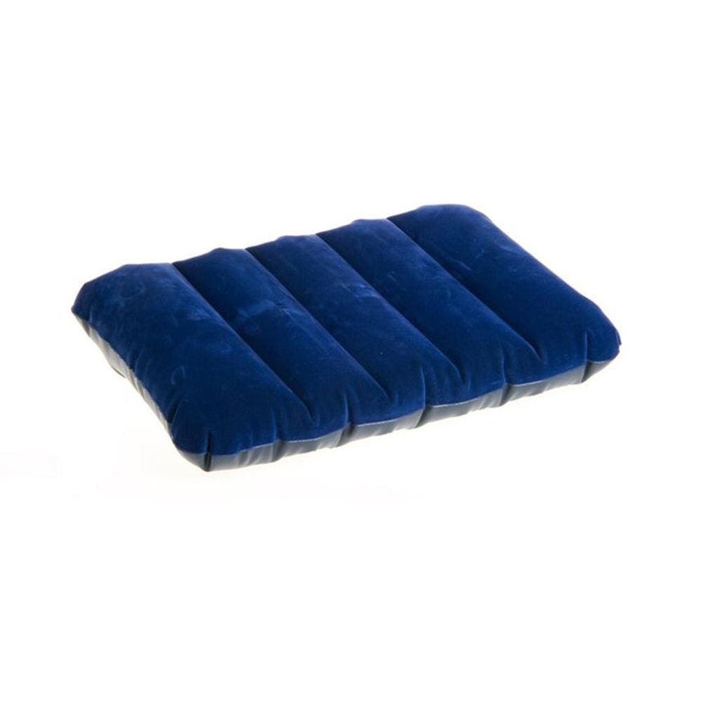 Travesseiro Inflável Intex Veludo Azul Camping Viagem 43cm