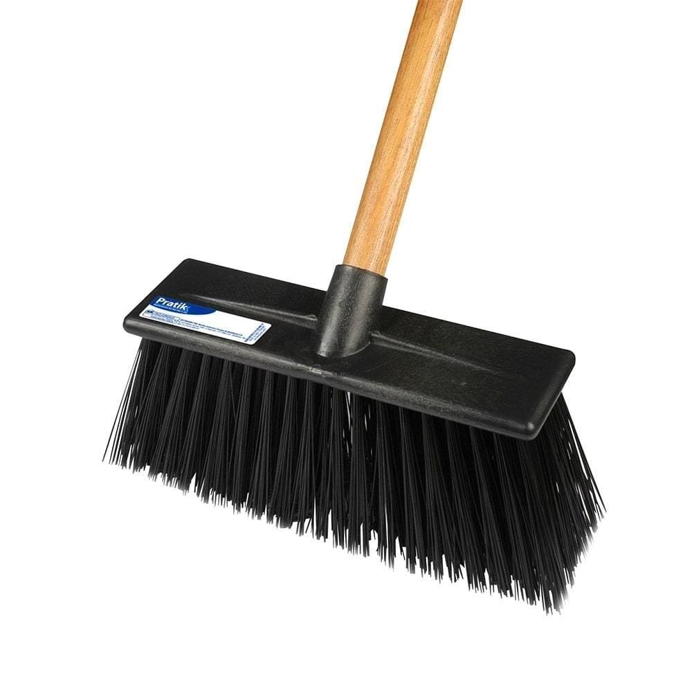 Vassourão Gari Robusto Pratik Plástico 280X80mm com Cabo 1,4m 2 VolumesEmbalagem com 6 Unidades