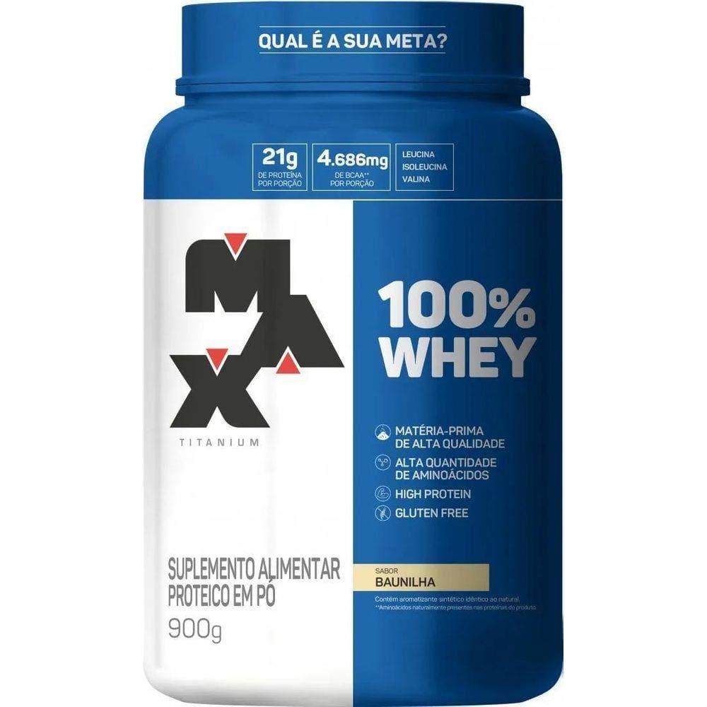 Whey 100% 900G Max Titanium - Baunilha