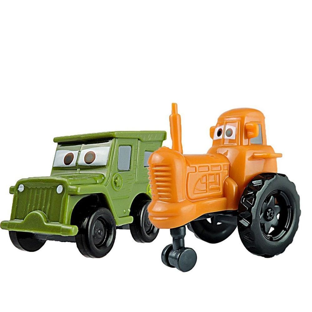 Carrinhos Trator e Sargento Carros Disney + 2 Quebra Cabeças + 2 Posteres + 2 Adesivos