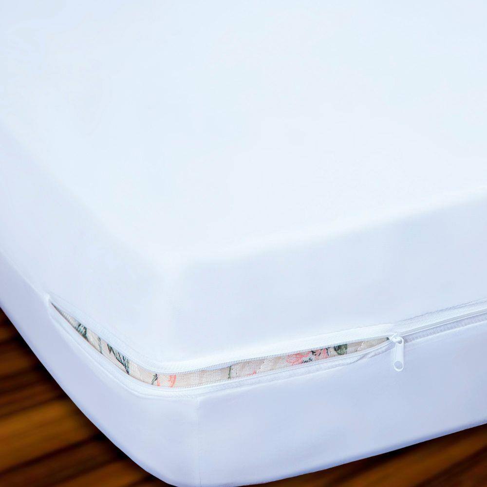 Capa para Colchão Sonhos e Anjos Casal Padrão Branco