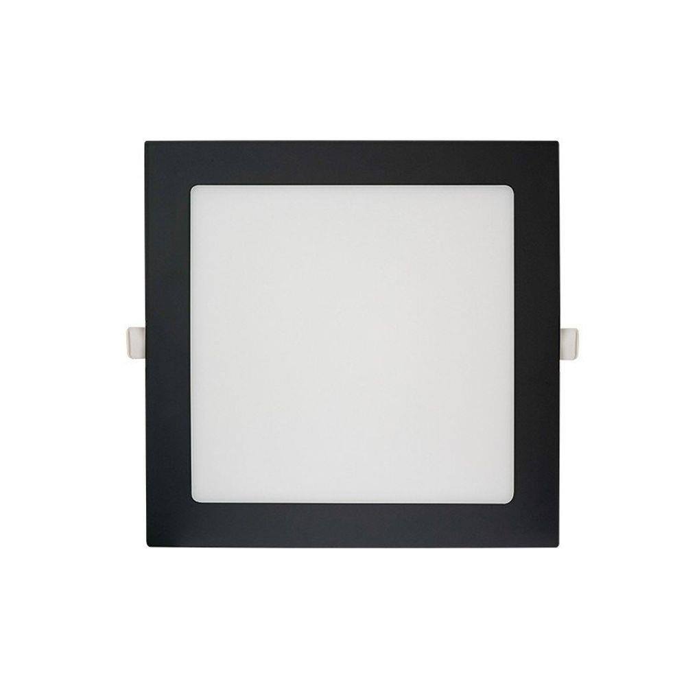 Painel de Led Blumenau Quadrado de Embutir 18W Bivolt Preto 6500K - Luz Branca