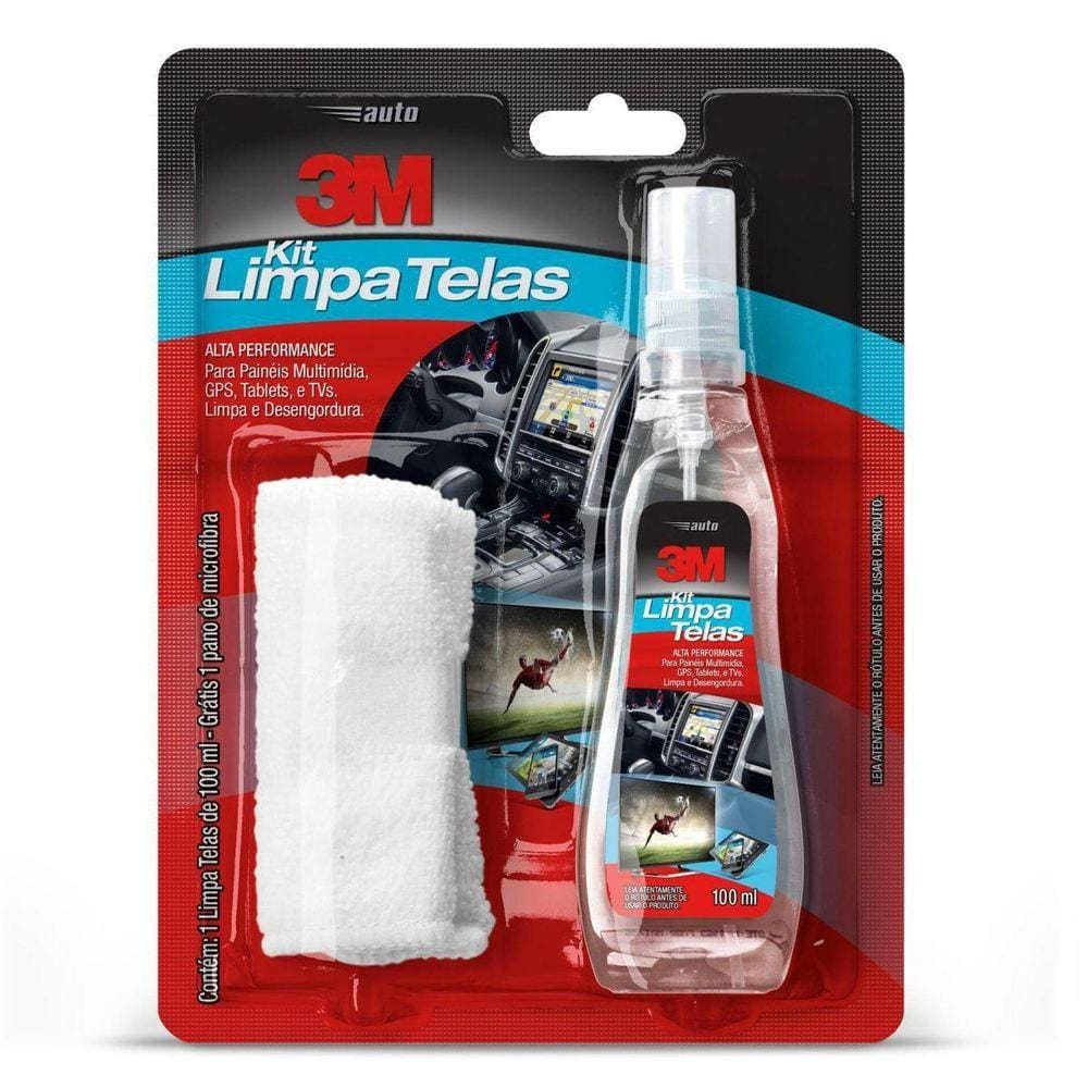 Limpador Alta Performance Kit Limpa Telas 100Ml Flanela 3M