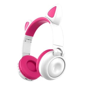 Headset Orelha De Gatinho Fone De Ouvido (Rosa)