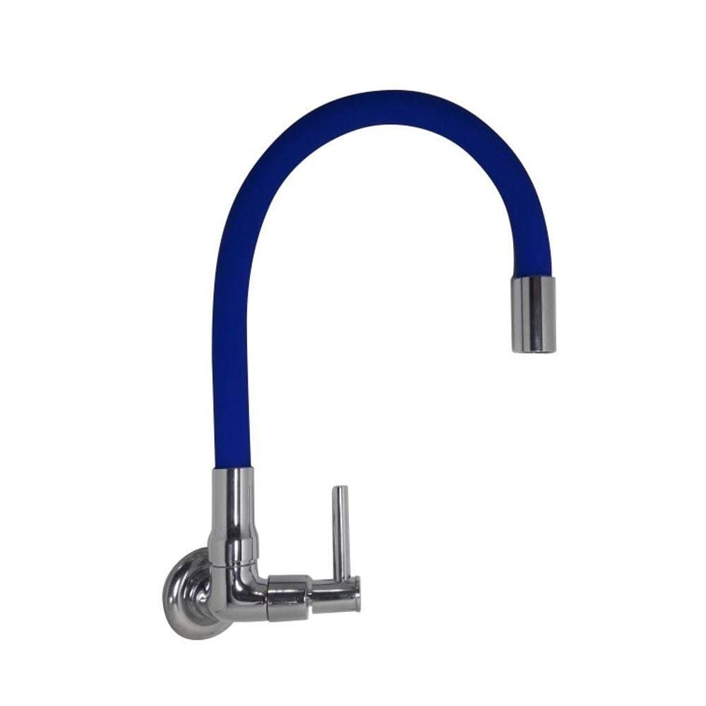 Torneira Flexível Azul Bica Móvel Parede 1/4 Volta C34