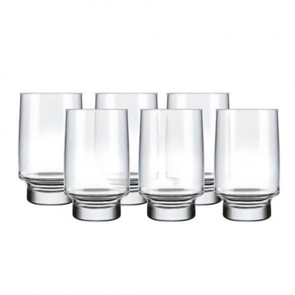 Jogo Com 6 Copos De Vidro Long Drink Firenze 360 Ml Sm