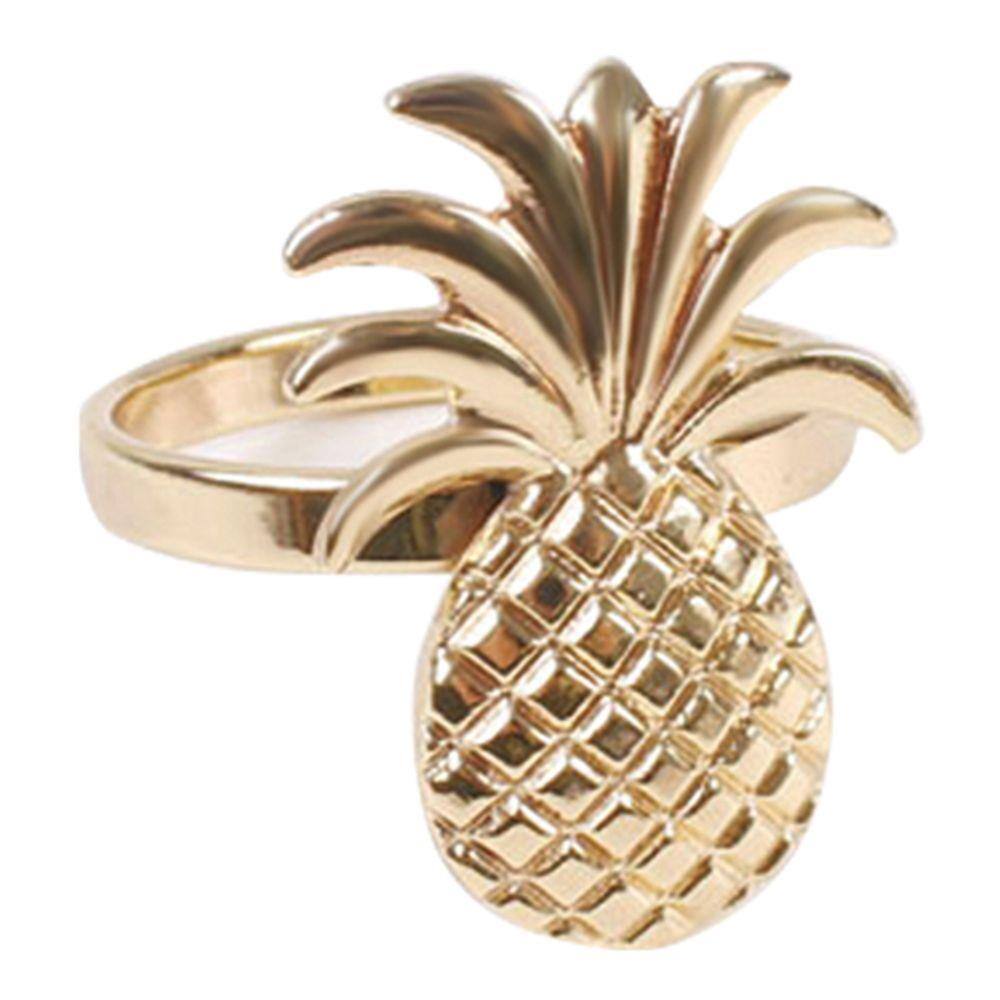 Porta Guardanapo Abacaxi Dourado 4 Peças