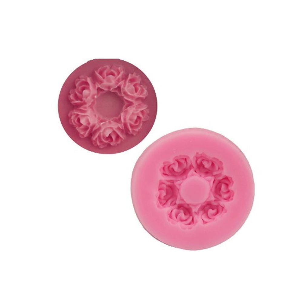 Molde De Silicone Mini Coroa De Rosas
