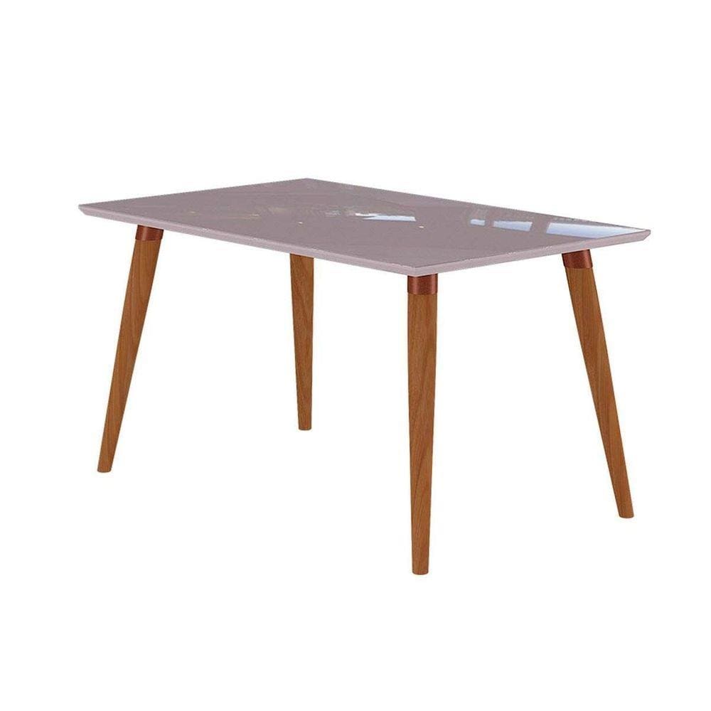 Mesa Cimol Adele Tampo MDF c/ Vidro 130cm Off White