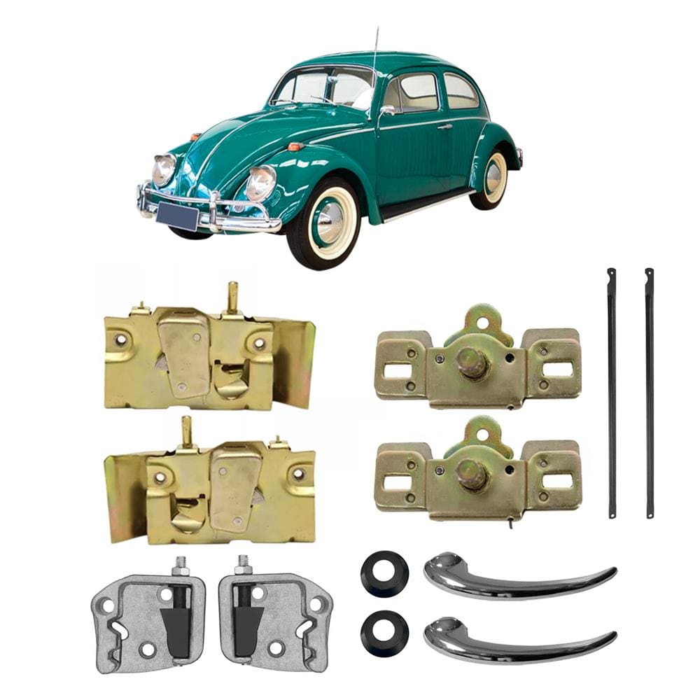 Kit Completo Fechadura Comando Batente Maçaneta Porta Fusca