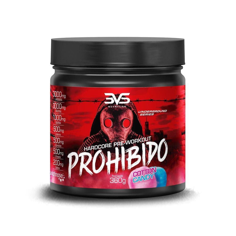 Pré Treino Prohibido 360G Algodão Doce 3Vs Nutrition