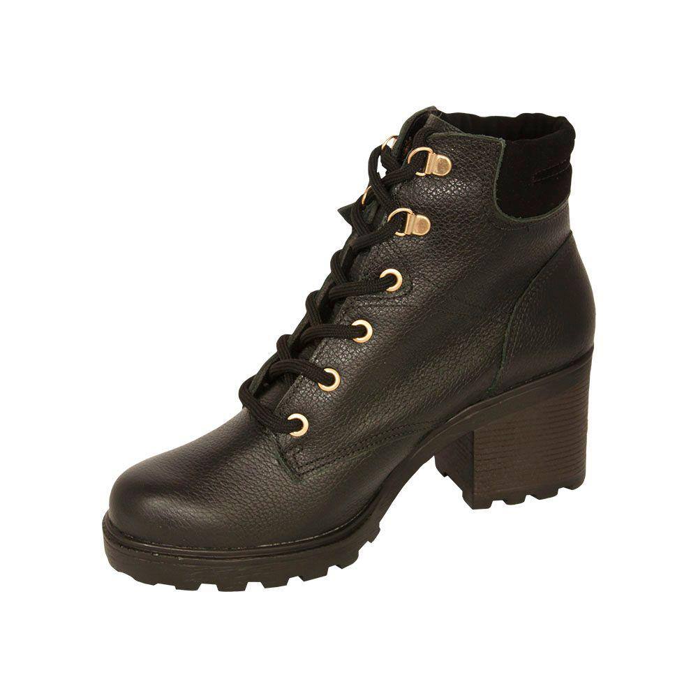 Bota Feminina Via Marte Coturno REF: 21-5901 COURO FLOATHER SKIN-NOBUCK  MANCH | Extra