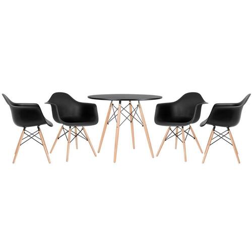 Mesa redonda Eames 90 cm + 4 cadeiras Eiffel DAW Menor preço em Mesa redonda Eames 90 cm + 4 cadeiras Eiffel DAW