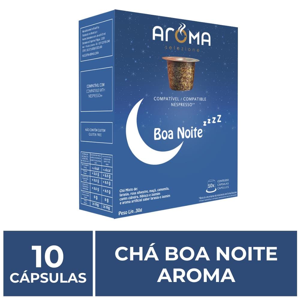 10 Cápsulas Para Máquina Nespresso, Chá Boa Noite, Aroma