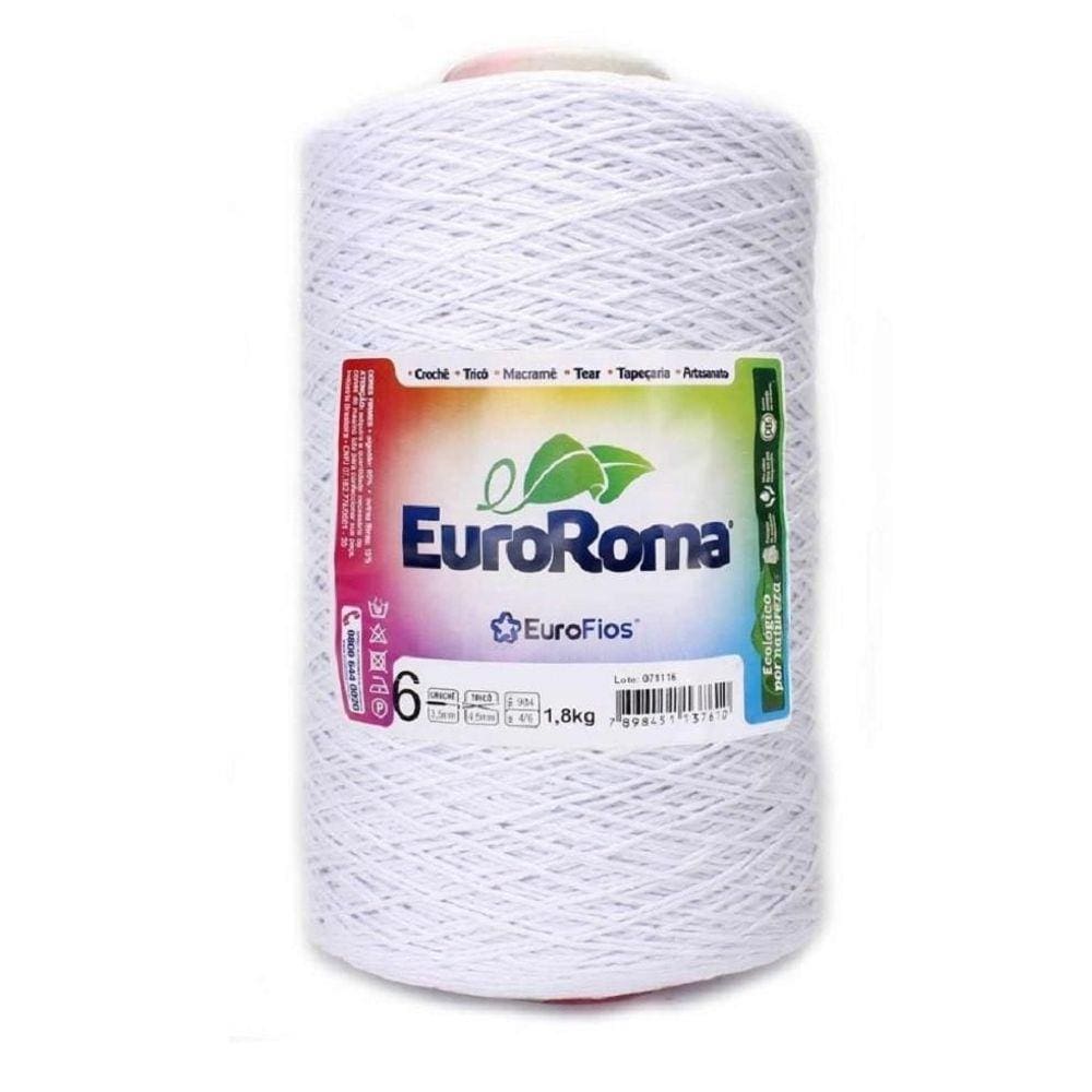 Barbante Euroroma Colorido N6 - 1,8 Kg Eurofios Branco