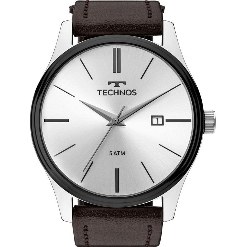 Relógio Technos Masculino Analógico Classic Steel Couro 2115MPP/1K