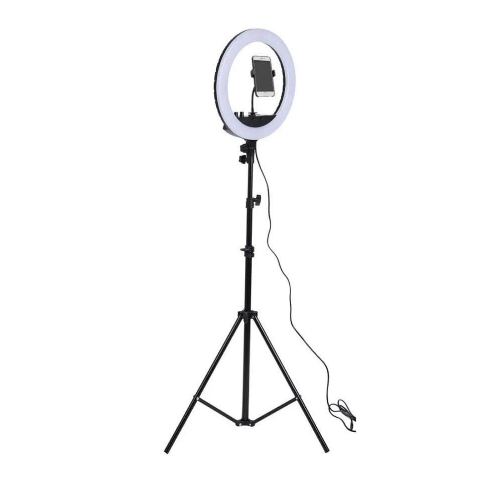 Ring Light Portátil Iluminador Led Usb 30Cm (12 pol) + Tripé 1,75 + suporte cel
