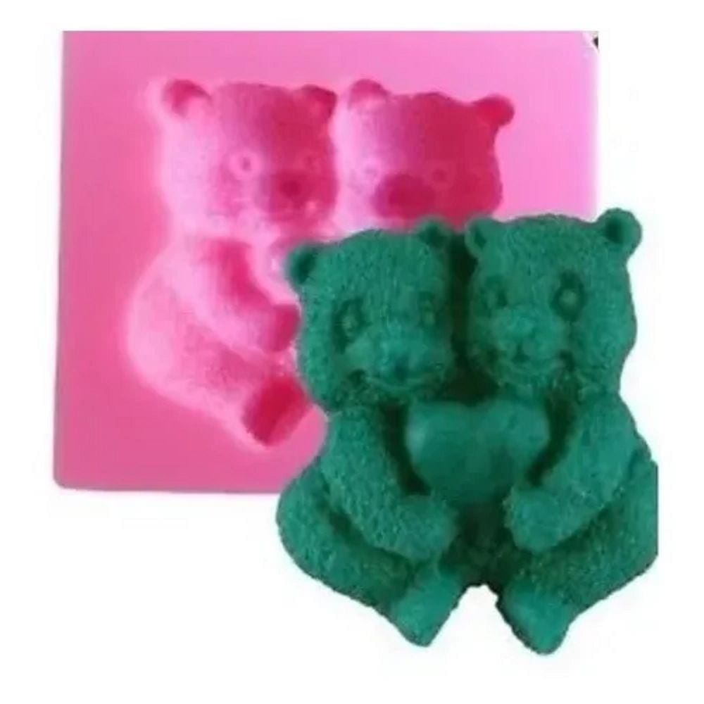 Molde De Silicone Ursos Namorados