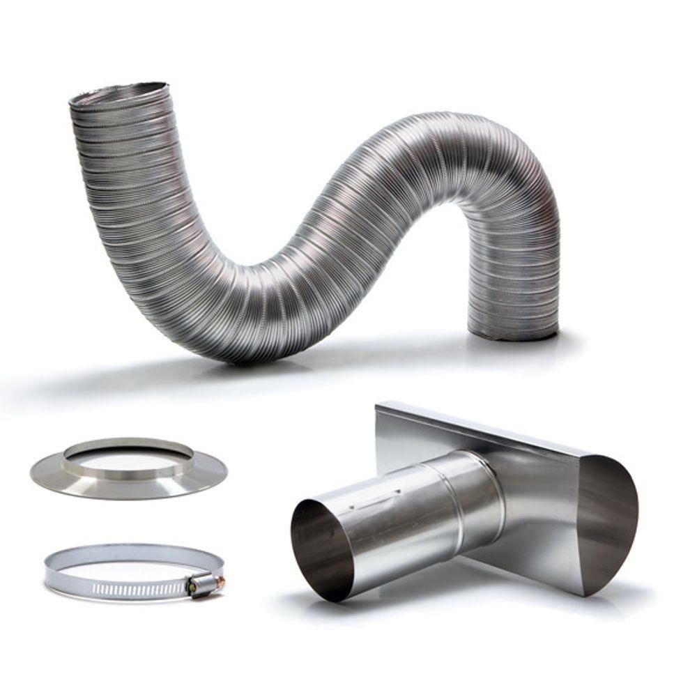 Kit Chaminé em Alumínio com Flexível Corrugado de 3,0mx150mm