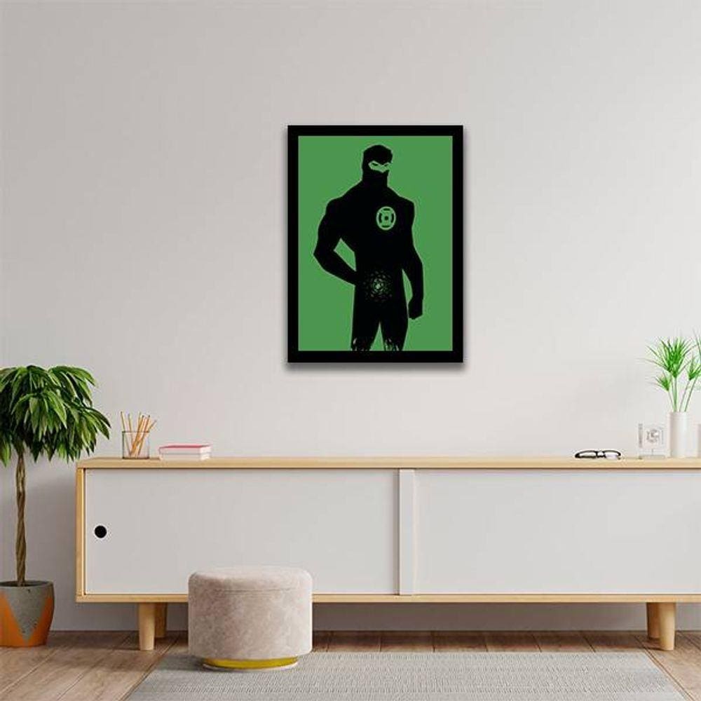 Quadro Decorativo Decorativo Silhueta Lanterna Verde