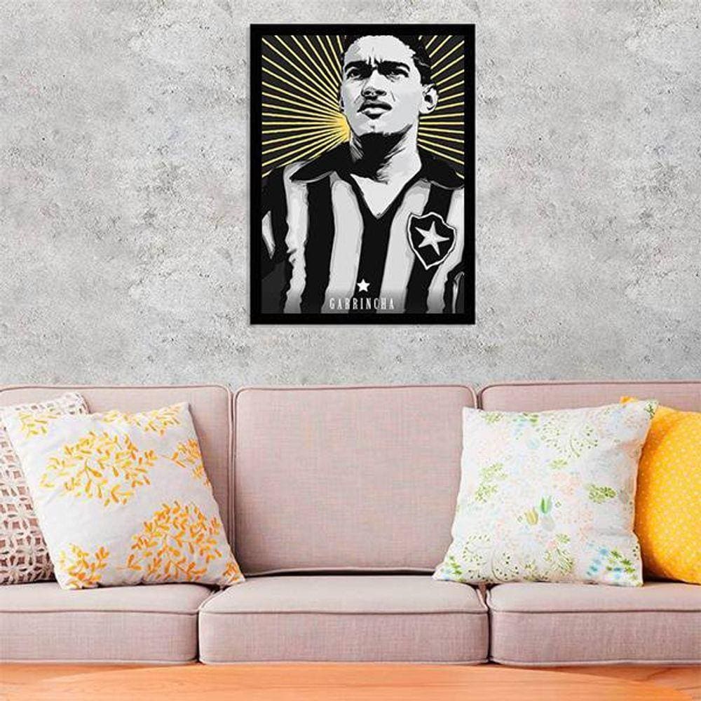 Quadro Decorativo Garrincha Camisa do Botafogo