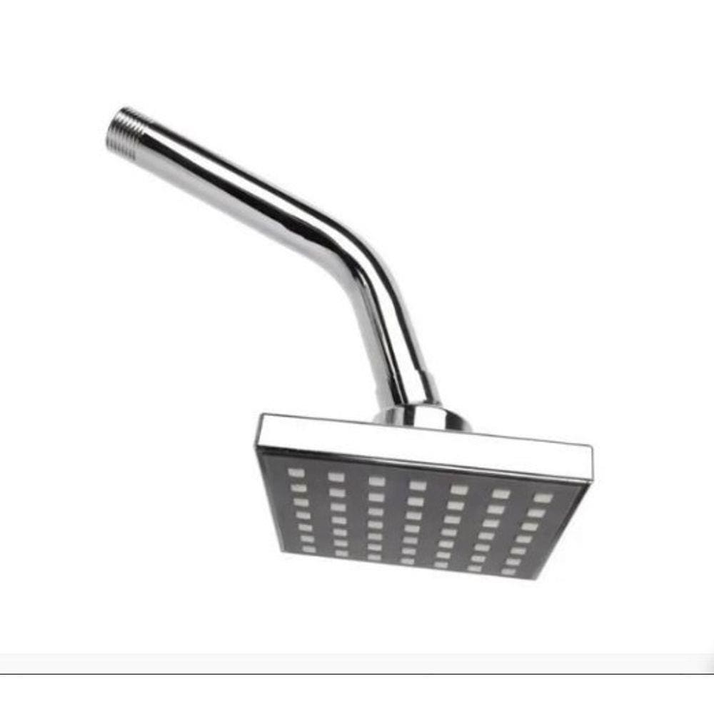 Ducha Chuveiro 15x15 Slim Inox Com Braço