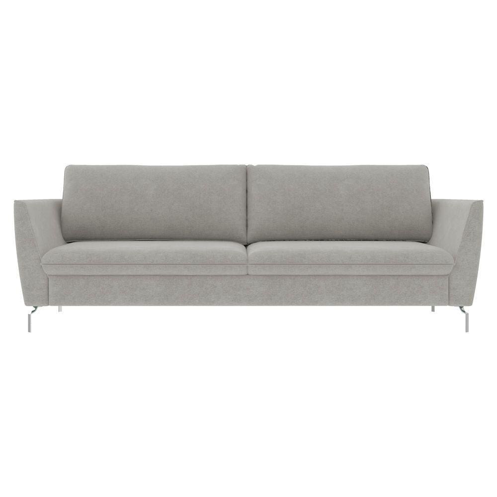 Sofá Decorativo 190cm Olívia Suede Cinza Gran Belo
