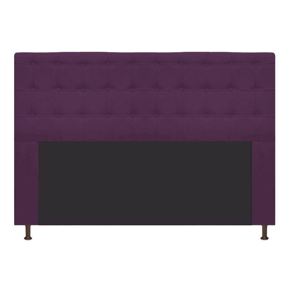 Cabeceira Estofada Dama 140cm Casal Suede Roxo