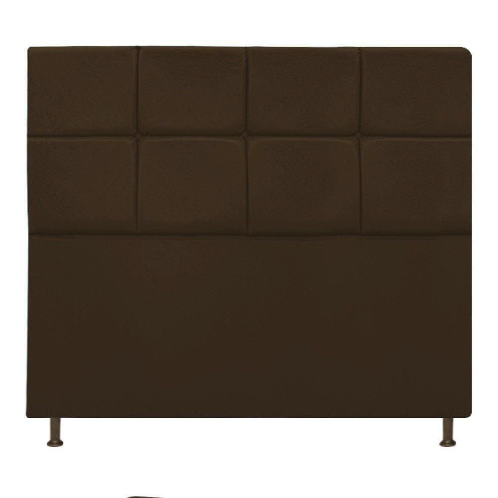 Cabeceira Estofada Damares 140cm Casal com Botonê Marrom